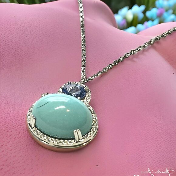 Turquoise Sapphire Diamond Necklace 17" 14k 19.03 TCW Certified $6,950 311694 - Picture 6 of 15